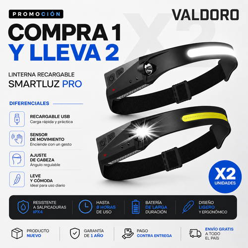 *Compra 1 y LLÉVATE 2* Linterna Recargable SmartLuz PRO