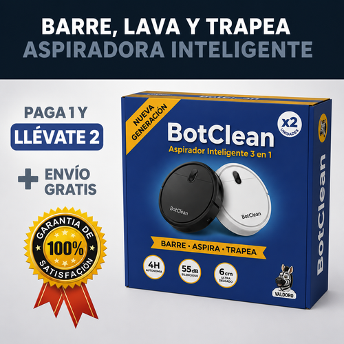 Compre 1 y LLÉVATE 2 - Robot Aspirador Inteligente BotClean™ Max 3 en 1